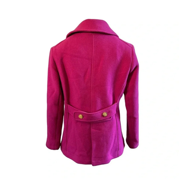 J.Crew Stadium Cloth Majesty Bright Fuchsia Hot Pink
Wool Peacoat Size 6P - Picture 3 of 13